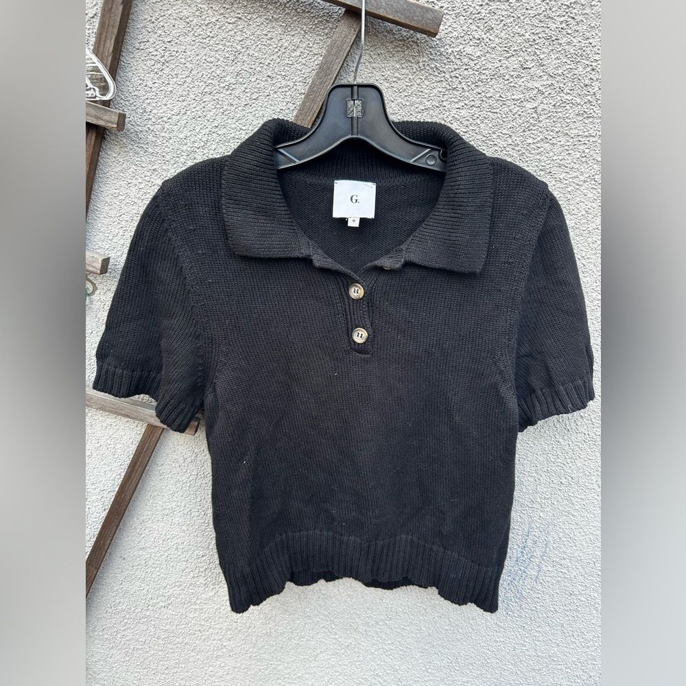 G. LABEL BY GOOP Alan Polo Sweater in Black - Picture 7 of 10